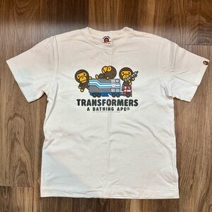 A Bathing Ape Kids' White Transformers Graphic Tee